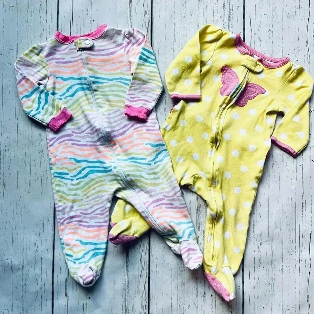 Garanimals/Child of Mine baby girls' sleep & play outfits Sze 6-9 months